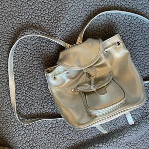 Silver Mini Backpack